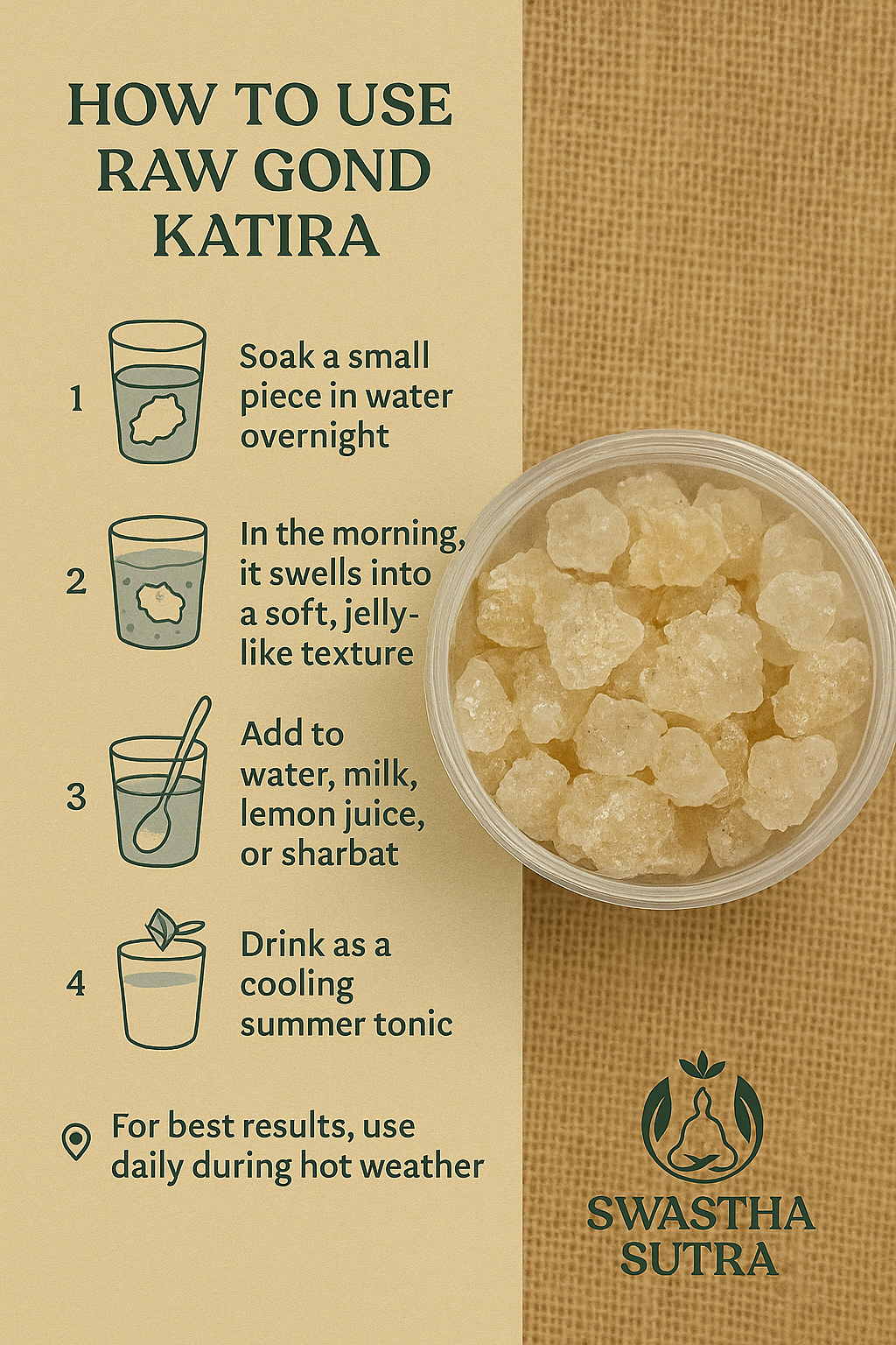 Gond Katira – Natural Cooling Resin for Joints, Digestion & Skin (100g)
