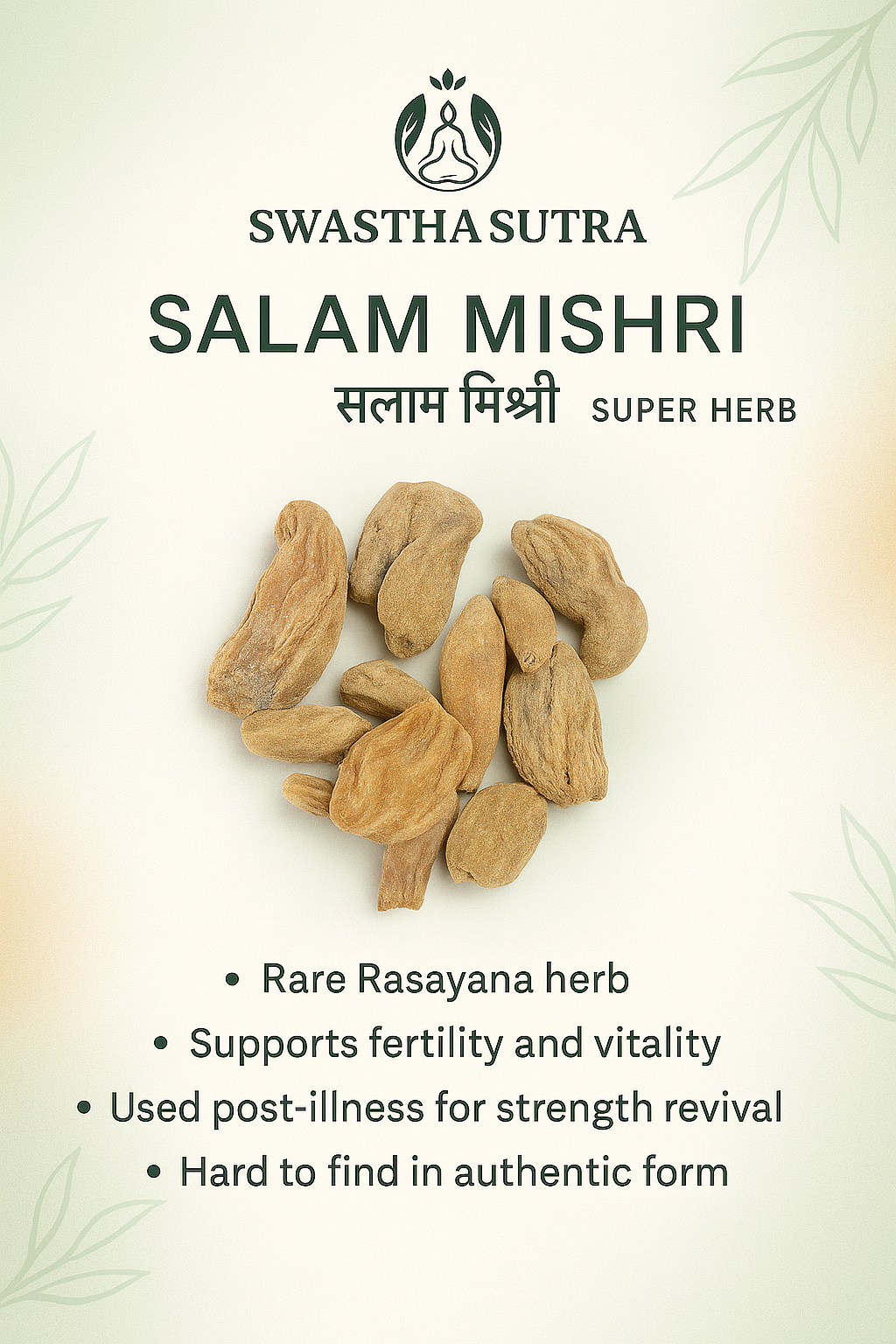 Salam Mishri – Ayurvedic Root for Strength & Rejuvenation (10g)