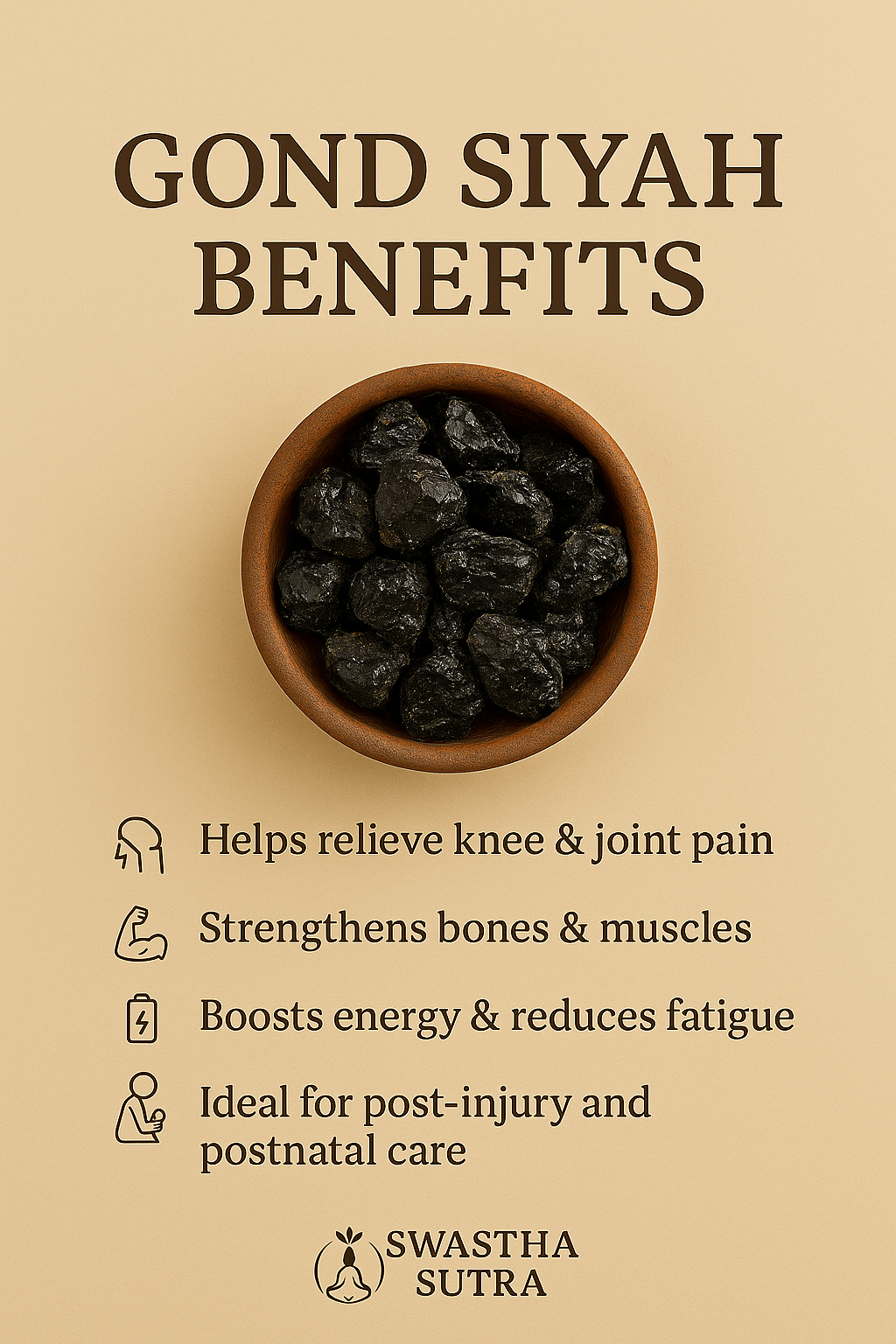 Gond Siyah – Ayurvedic Black Resin for Joint Strength & Pain Relief (100g)