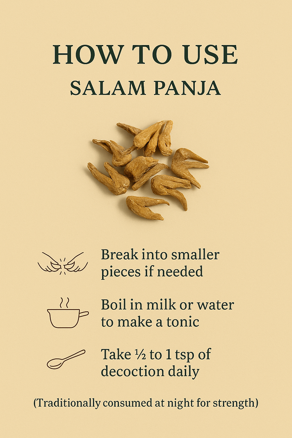 Salam Panja (सालम पंजा) – Rare Himalayan Herb for Vitality & Strength (10g)