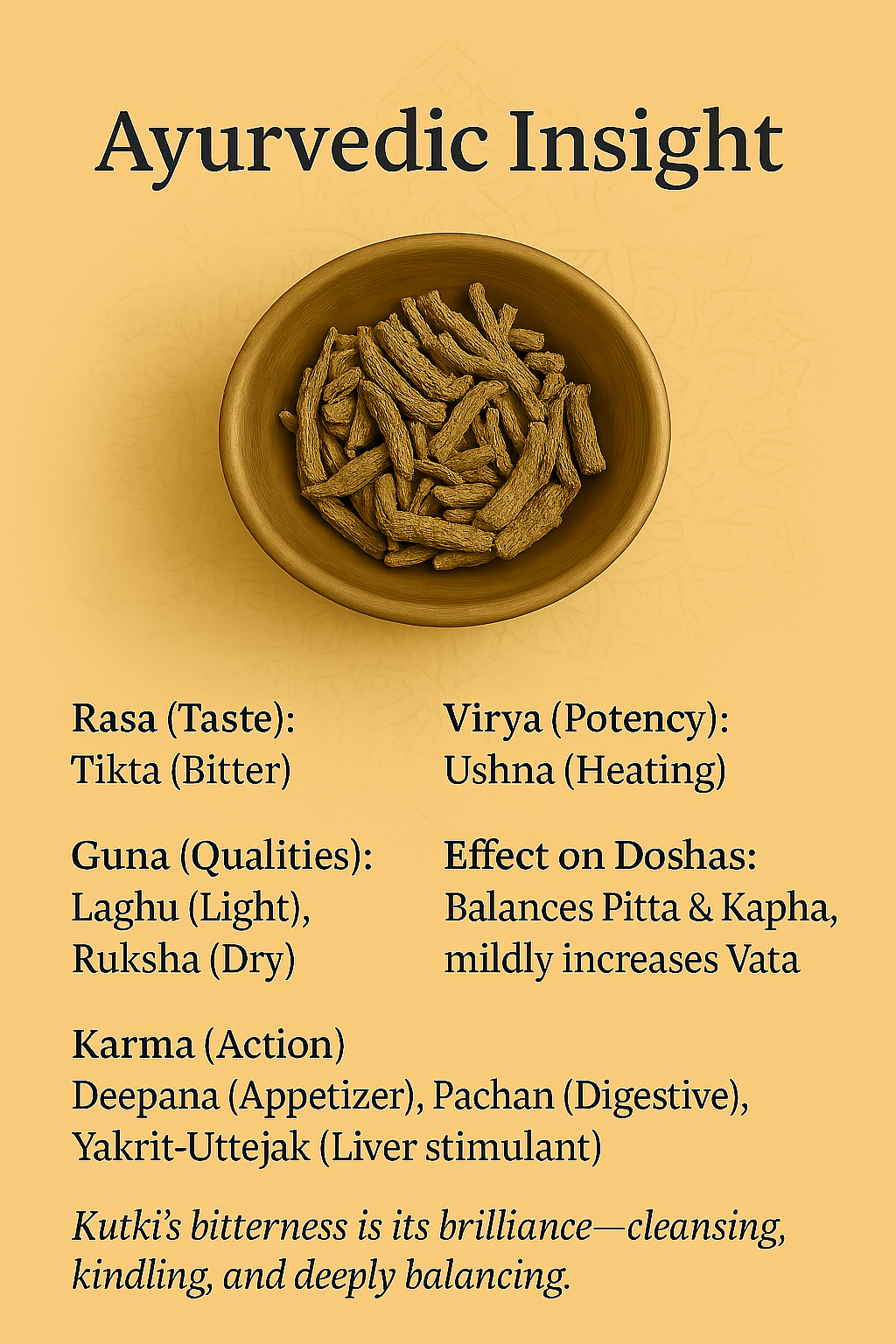 Kutki Root – Ayurvedic Herb for Liver Cleansing & Detox (100g)