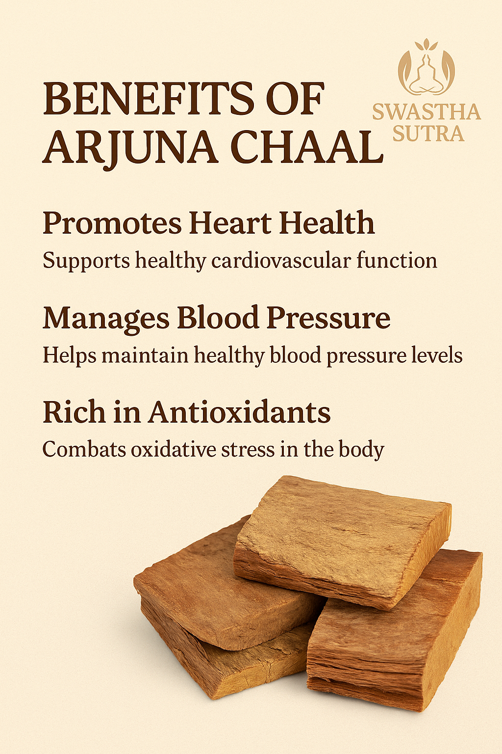 Arjuna Chal – Ayurvedic Bark for Heart Health & Stress Relief (250g)