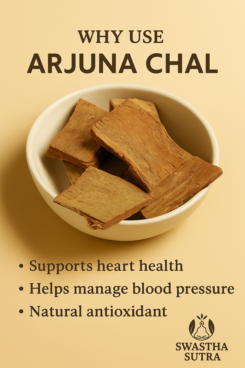 Arjuna Chal – Ayurvedic Bark for Heart Health & Stress Relief (250g)