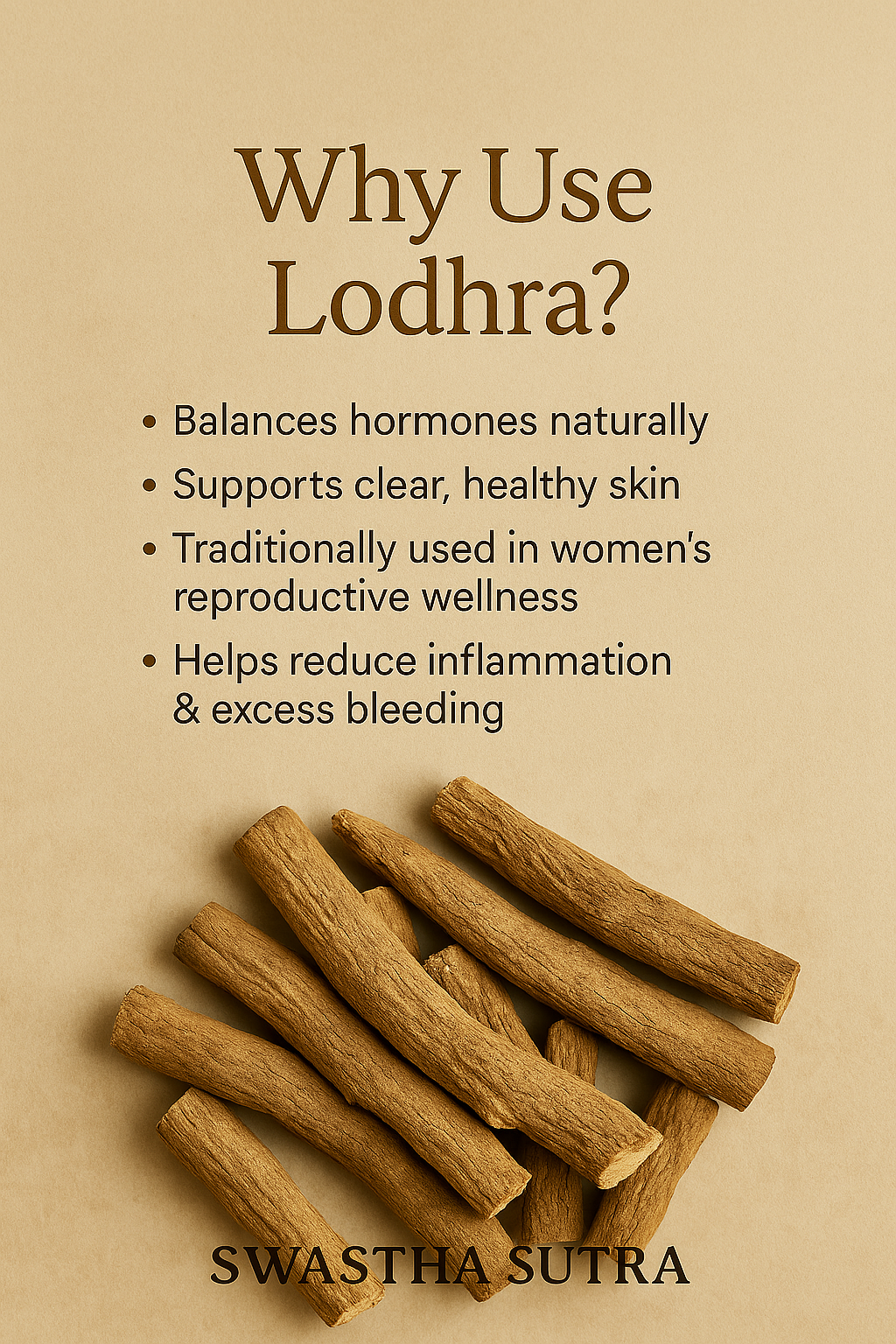 Lodhra Bark – Ayurvedic Herb for Hormonal Balance & Skin Health (100g)