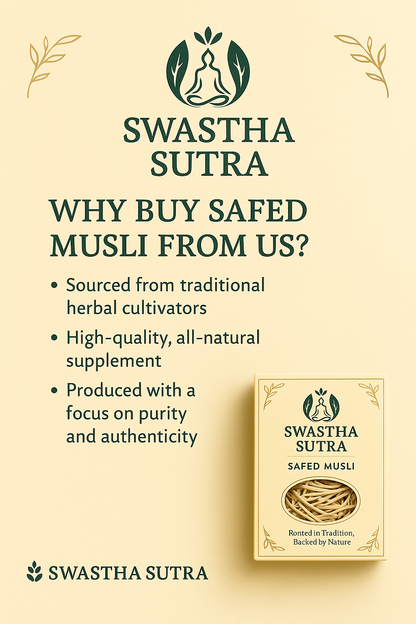 Safed Musli – Ayurvedic Root for Strength, Immunity & Vitality (100g)