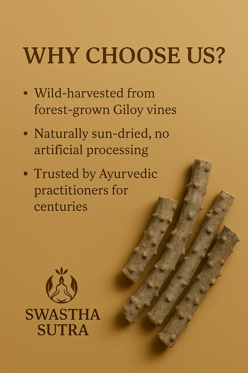 Giloy Stem – Ayurvedic Herb for Immunity, Fever & Detox (100g)