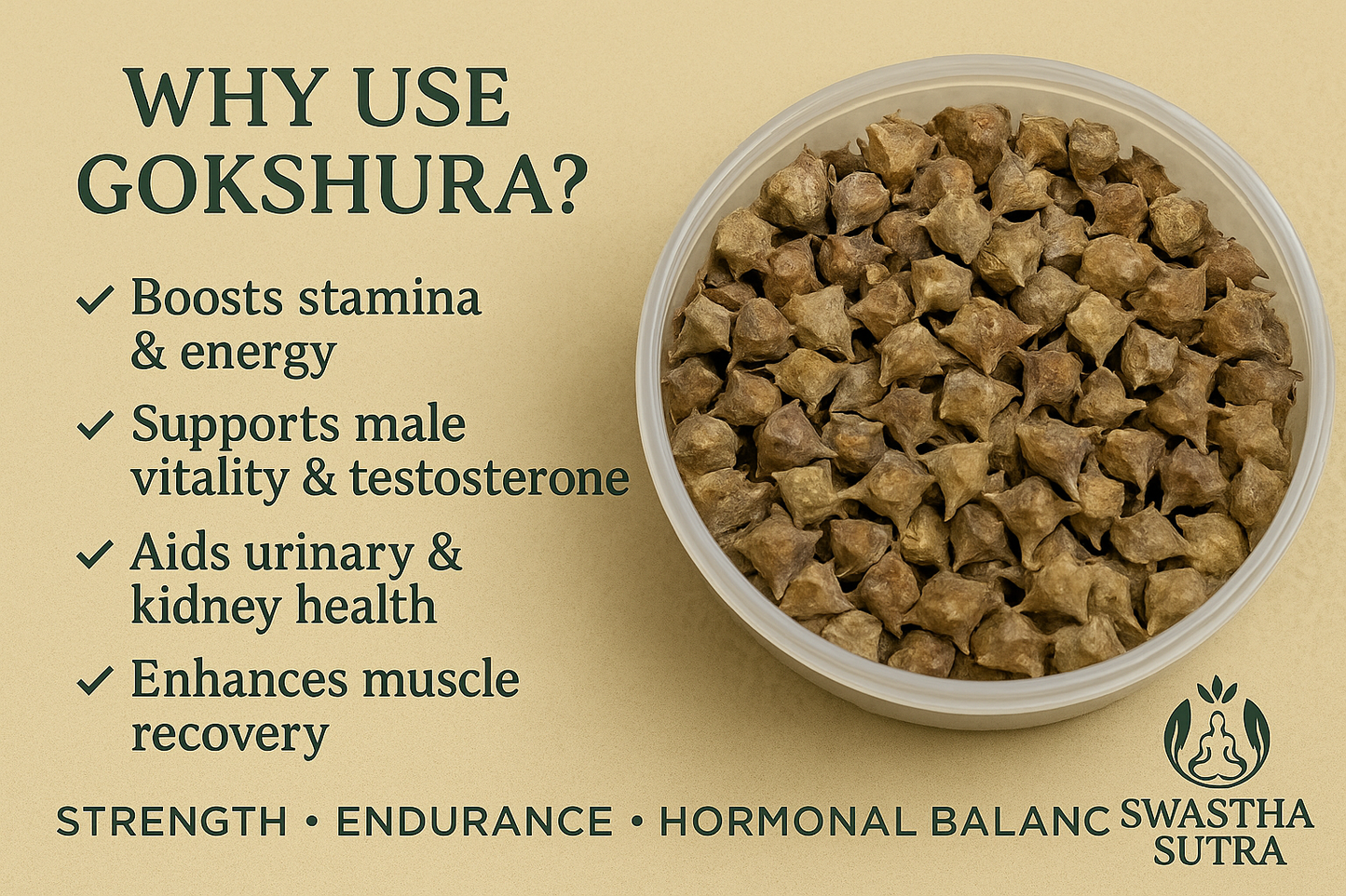 Gokshura – Ayurvedic Herb for Strength, Stamina & Kidney Health (50g)