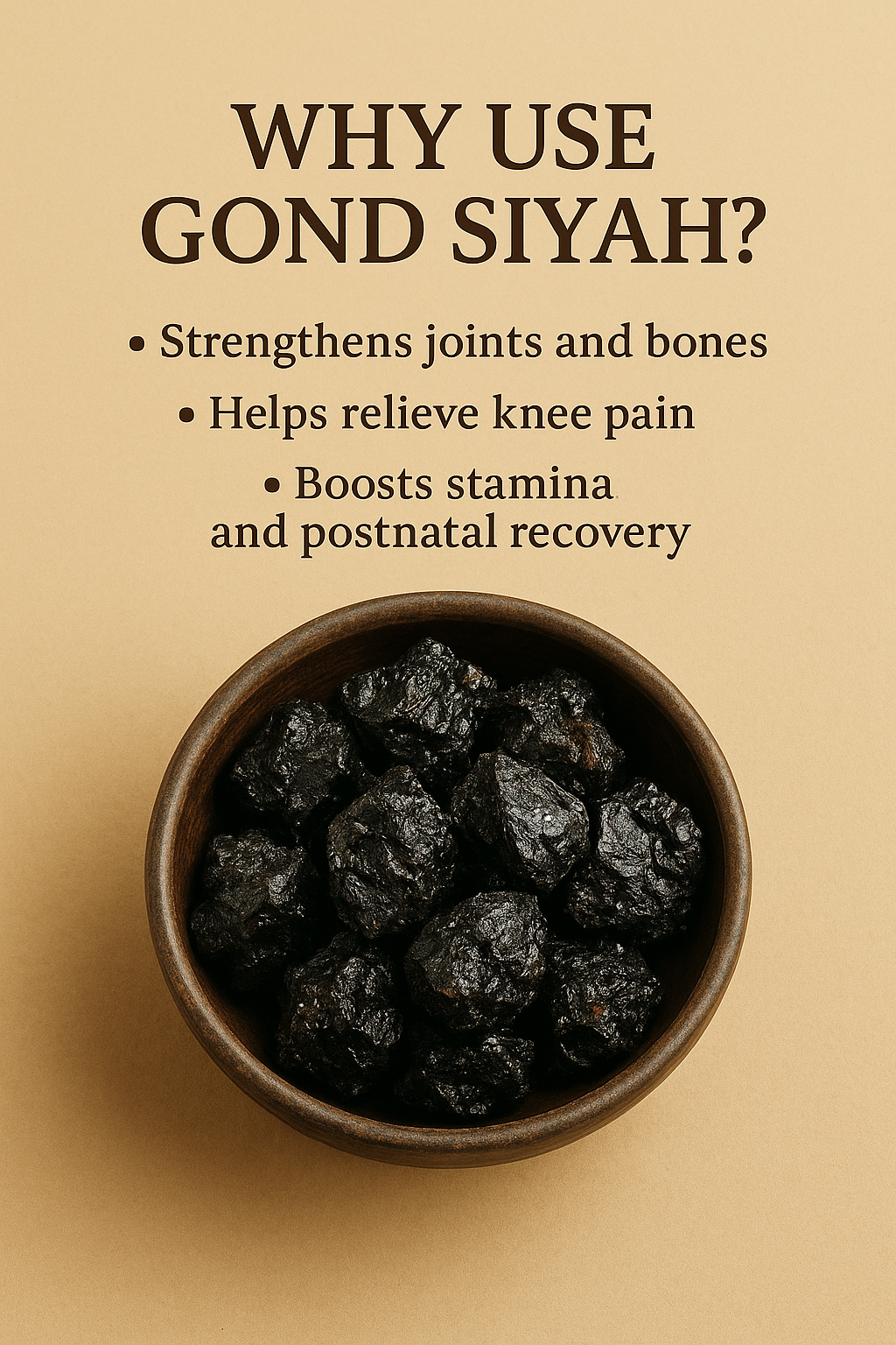 Gond Siyah – Ayurvedic Black Resin for Joint Strength & Pain Relief (100g)