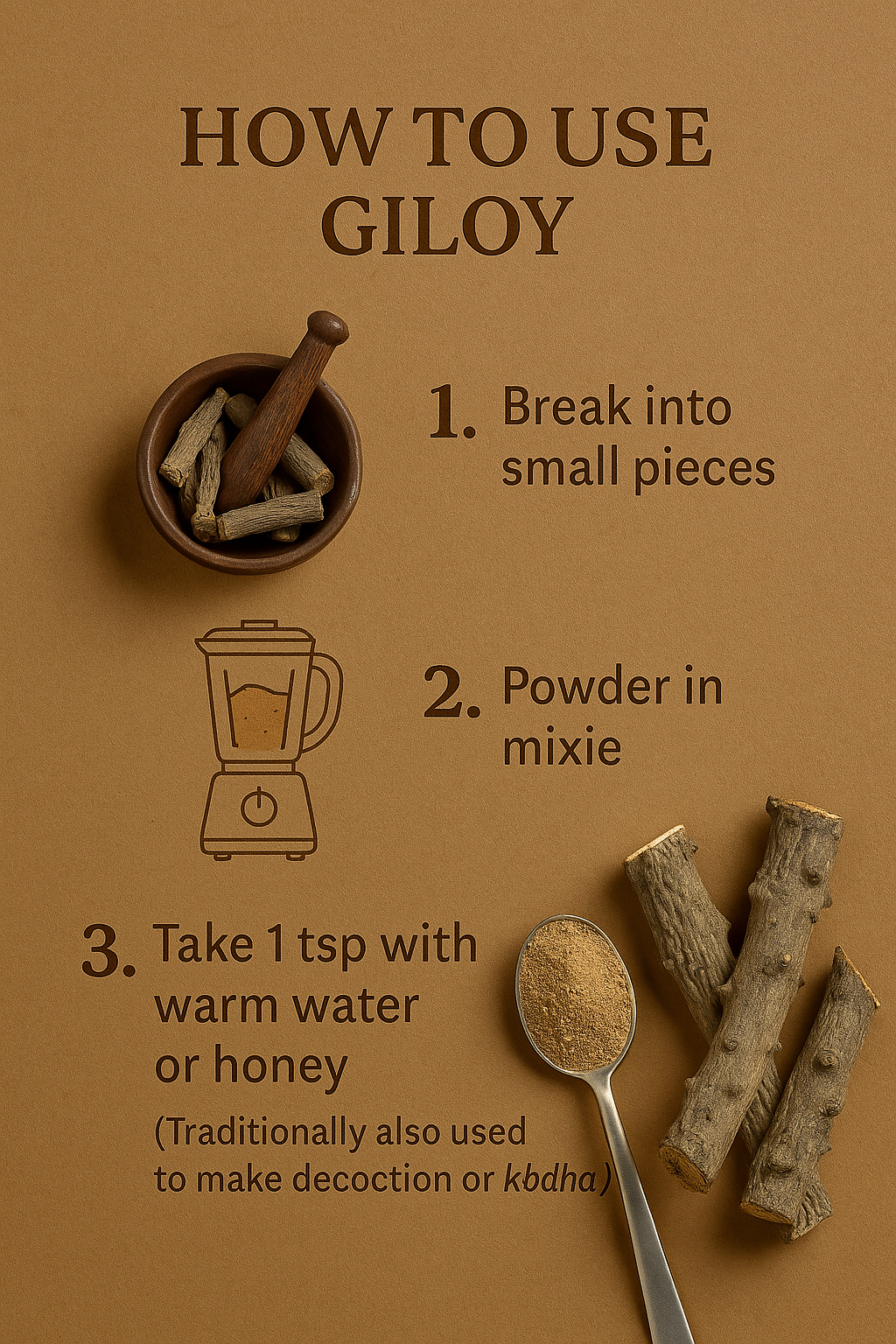 Giloy Stem – Ayurvedic Herb for Immunity, Fever & Detox (100g)