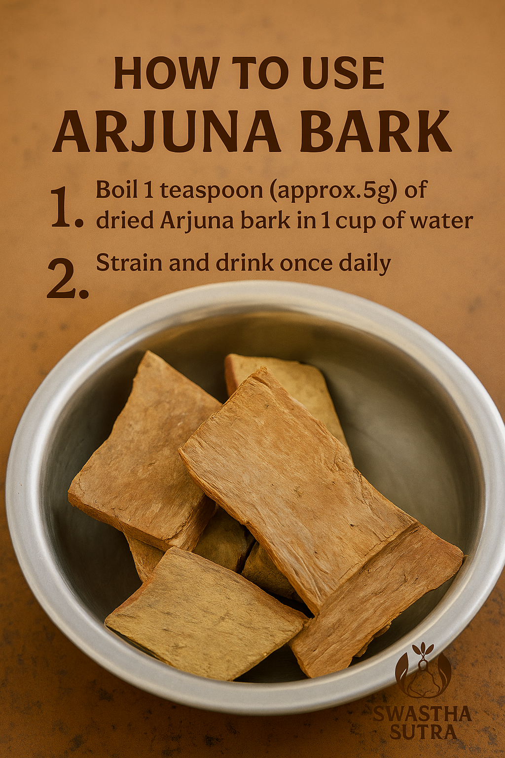 Arjuna Chal – Ayurvedic Bark for Heart Health & Stress Relief (250g)