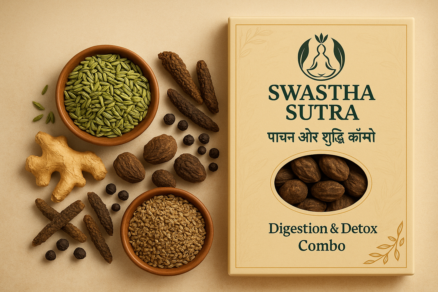 Digestion & Detox Combo – Ayurvedic Gut Cleanse Formula (250g)