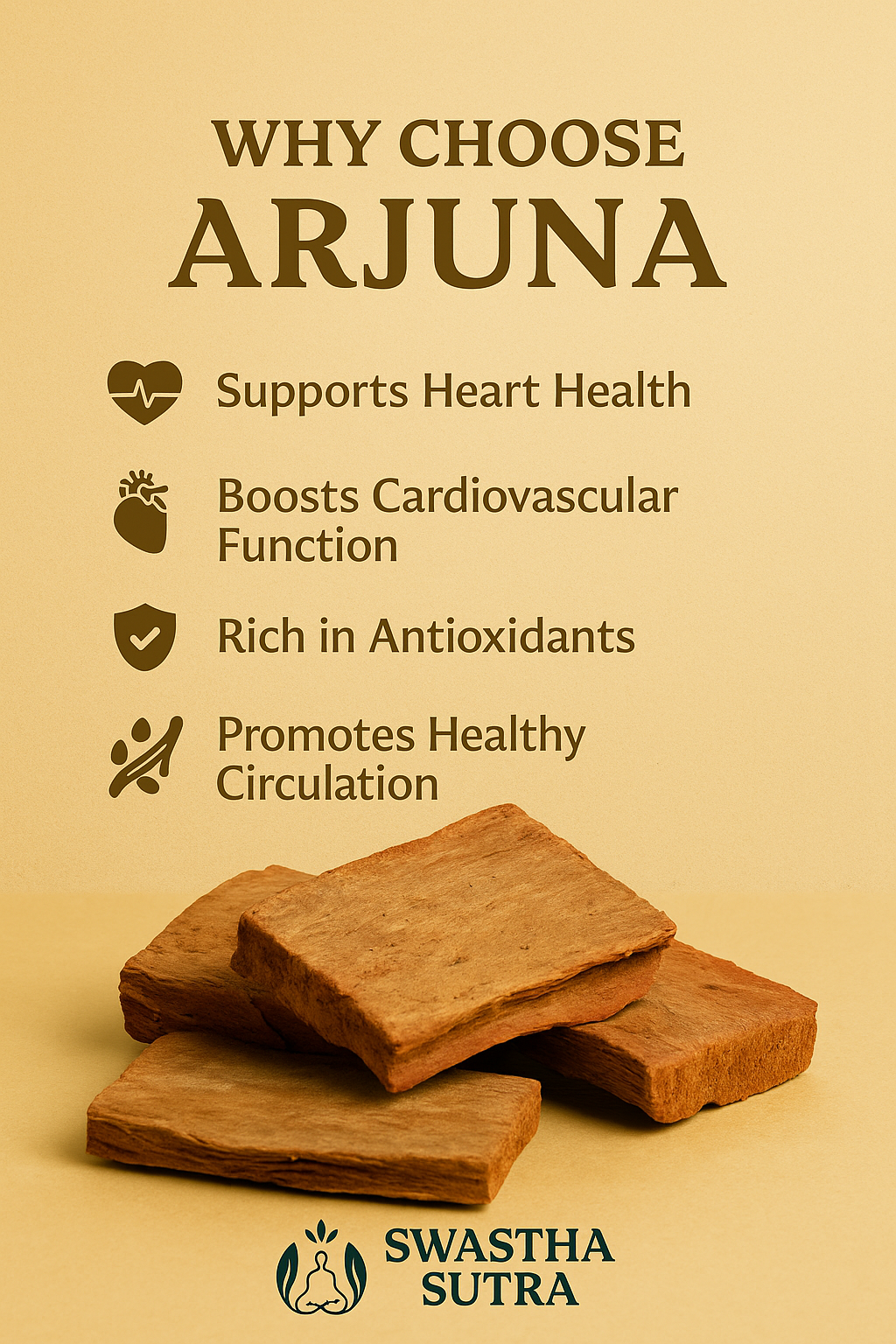 Arjuna Chal – Ayurvedic Bark for Heart Health & Stress Relief (250g)