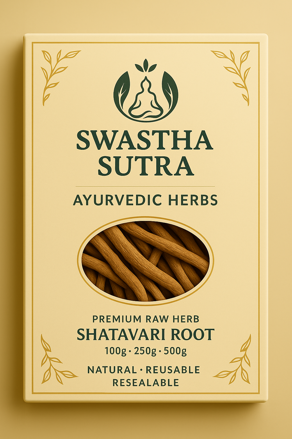Shatavari Yellow – Ayurvedic Root for Hormonal Balance & Reproductive Health (100g)