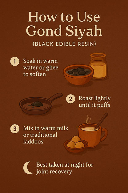 Gond Siyah – Ayurvedic Black Resin for Joint Strength & Pain Relief (100g)