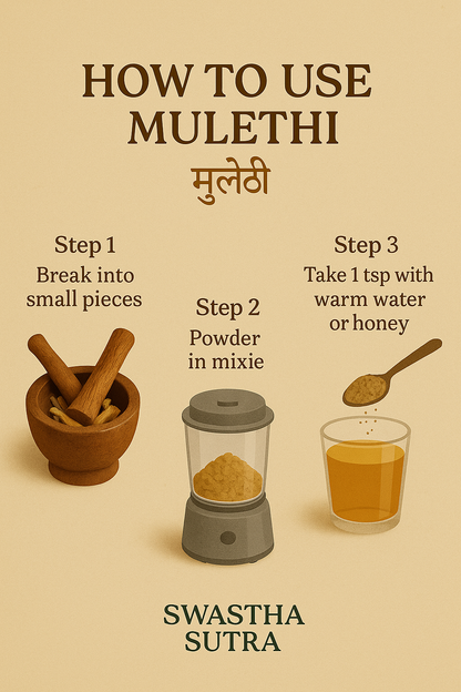 Mulethi Root – Ayurvedic Herb for Cough, Digestion & Immunity (100g)